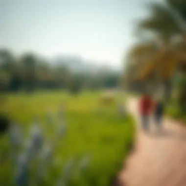 Exploring the Scenic Paths of Abu Shagara Park Visitors exploring the scenic paths of Abu Shagara Park