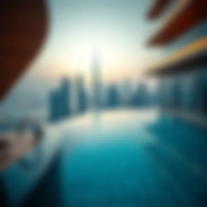 Infinity pool overlooking the city skyline at Address Sky View Dubai