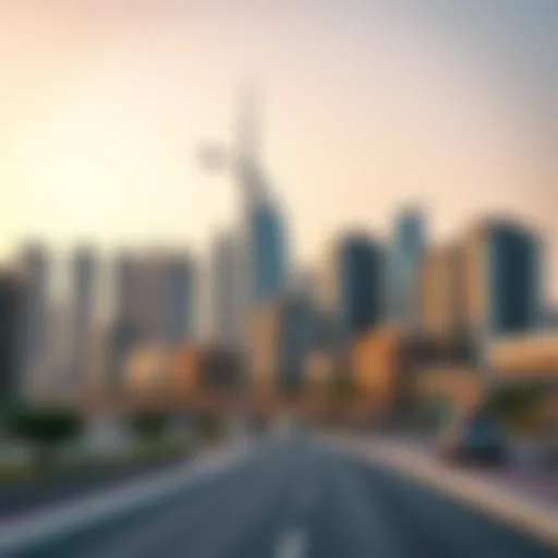 Urban skyline of Ajman showcasing modern architecture