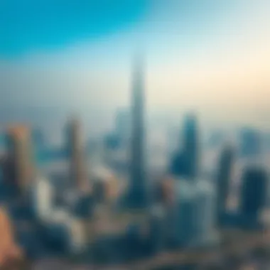 An aerial view of Dubai's skyline featuring Al Azizi Construction projects