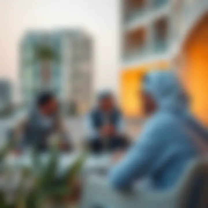 Investors discussing opportunities in Al Gurm Phase 2