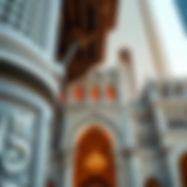 Detailed photograph of the unique architectural features of Al Reef Tower 1