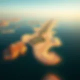 Aerial view of Al Sinniyah Island showcasing its natural landscapes