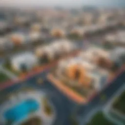 Aerial view of Al Thuriah property developments showcasing modern architecture