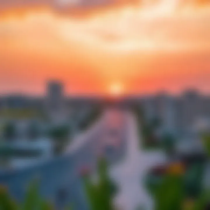 Stunning sunset view of Al Thuriah residential areas