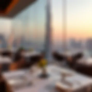 Dining with a View Breathtaking view of Downtown Dubai from a rooftop restaurant