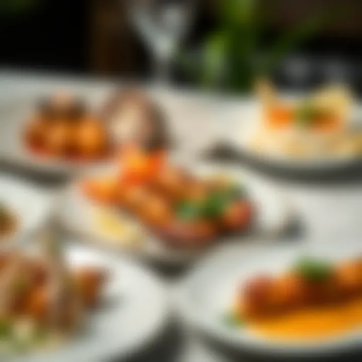 Diverse culinary dishes beautifully presented