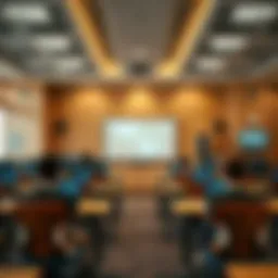 Luxurious classroom interior showcasing advanced educational tools