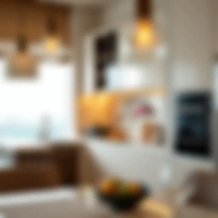 Modern kitchen in a hotel apartment showcasing top appliances