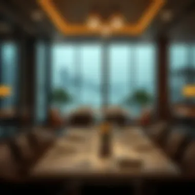 An elegant dining setting with soft lighting and tasteful decor