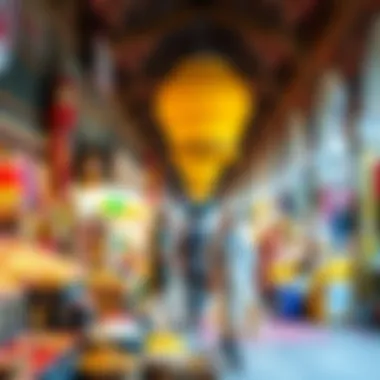 Cultural Essence: Dubai's Vibrancy A vibrant cultural scene in Dubai with bustling markets and traditional elements.