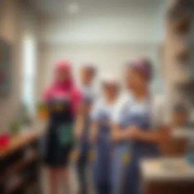 Diverse professional maids at work