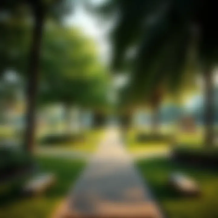 Lush green park for community relaxation