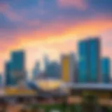 Vibrant skyline view of Damac Tecom showcasing modern architecture