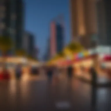 Vibrant waterfront promenade lined with cafes and shops