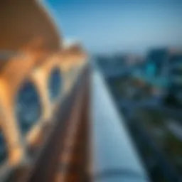 Aerial view of Dubai Airport Freezone Metro station