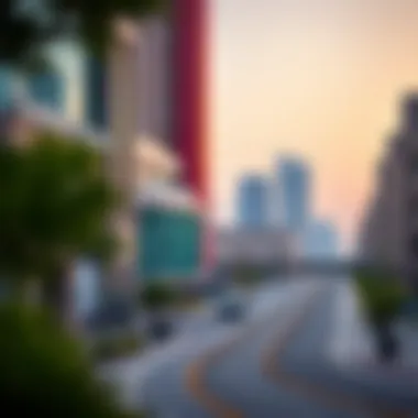 Business district near Dubai Airport Freezone Metro