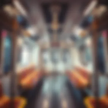 Interior of a modern metro train in Dubai