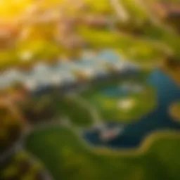 Aerial view of the Dubai Emirates Golf Club showcasing its lush greens and water features