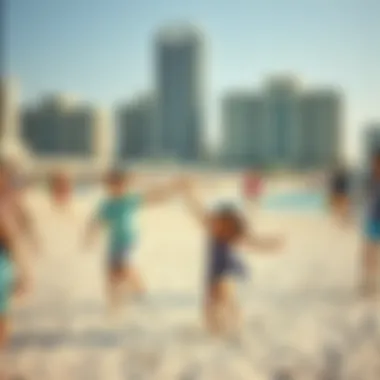 Family enjoying a day at JBR Beach