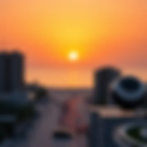 Stunning view of the sunset at JBR Beach