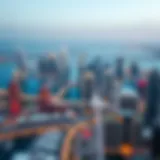 Panoramic view of Dubai Marina skyline