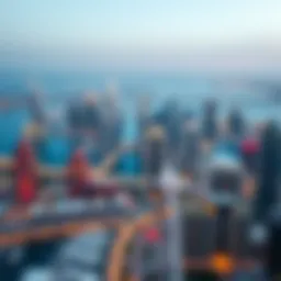 Panoramic view of Dubai Marina skyline