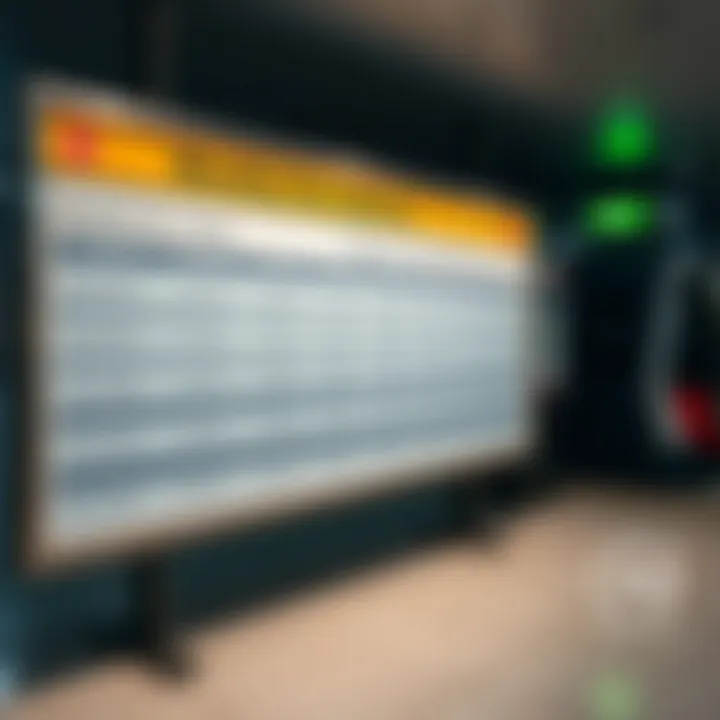 A display board showing different monthly pass options and prices