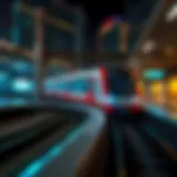 Dubai Metro train gliding along the tracks