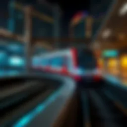 Dubai Metro train gliding along the tracks