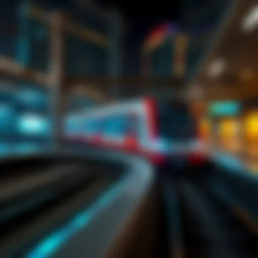 Dubai Metro train gliding along the tracks