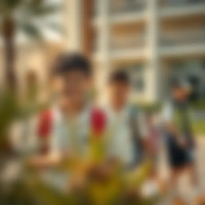 Students engaged in extracurricular activities outdoors