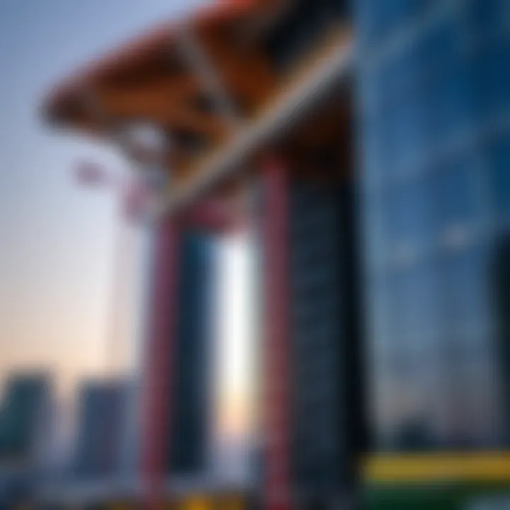 Detailed perspective of the innovative construction techniques used in the Latifa Building