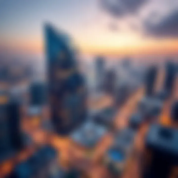 Panoramic view of Dubai's urban landscape featuring the Latifa Building