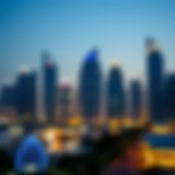 Luxurious high-rise buildings in Dubai's skyline