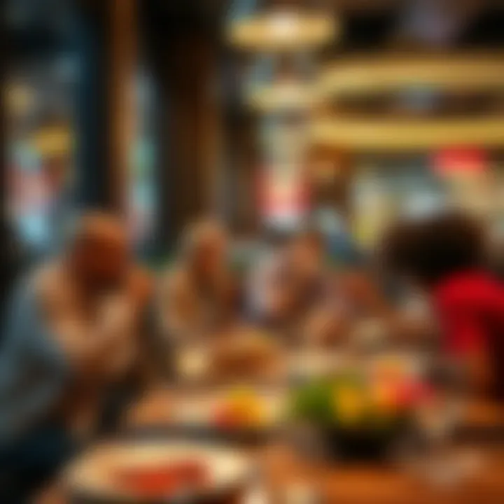 Social Dining Experience in Business Bay A group of friends enjoying a meal at a local restaurant