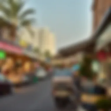 A vibrant market area in Dubai representing local amenities and lifestyle