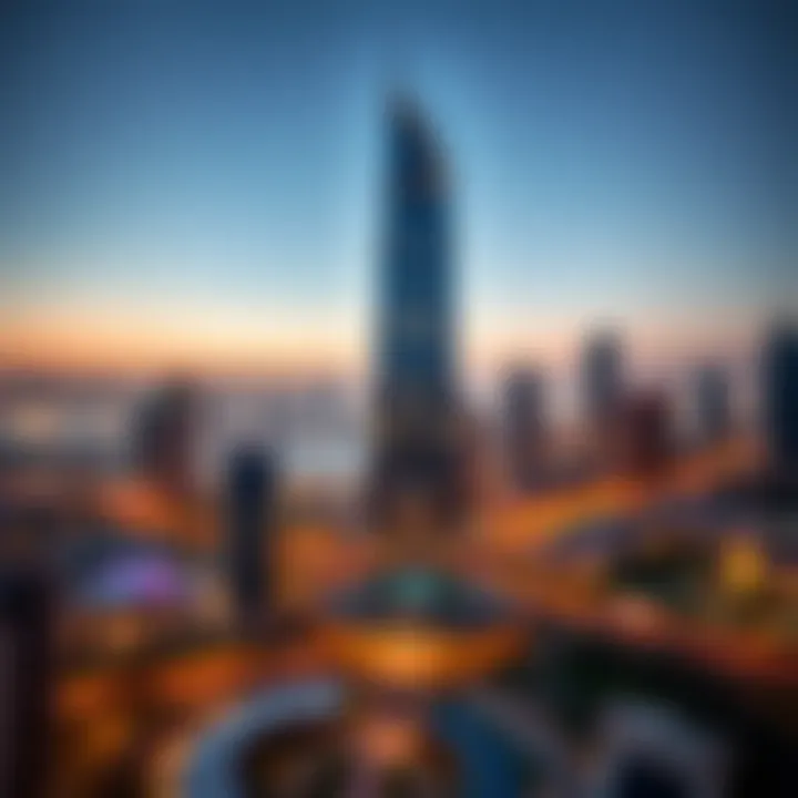 Stunning view of Al Bateen Tower against the JBR skyline