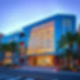 Captivating façade of Al Dana Center showcasing its modern design