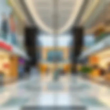 Interior view of Al Dana Center highlighting vibrant commercial spaces