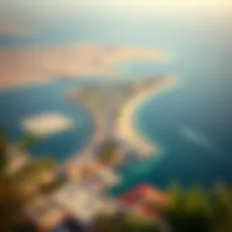 Aerial view of Al Hudayriyat Island showcasing its natural beauty and landscape