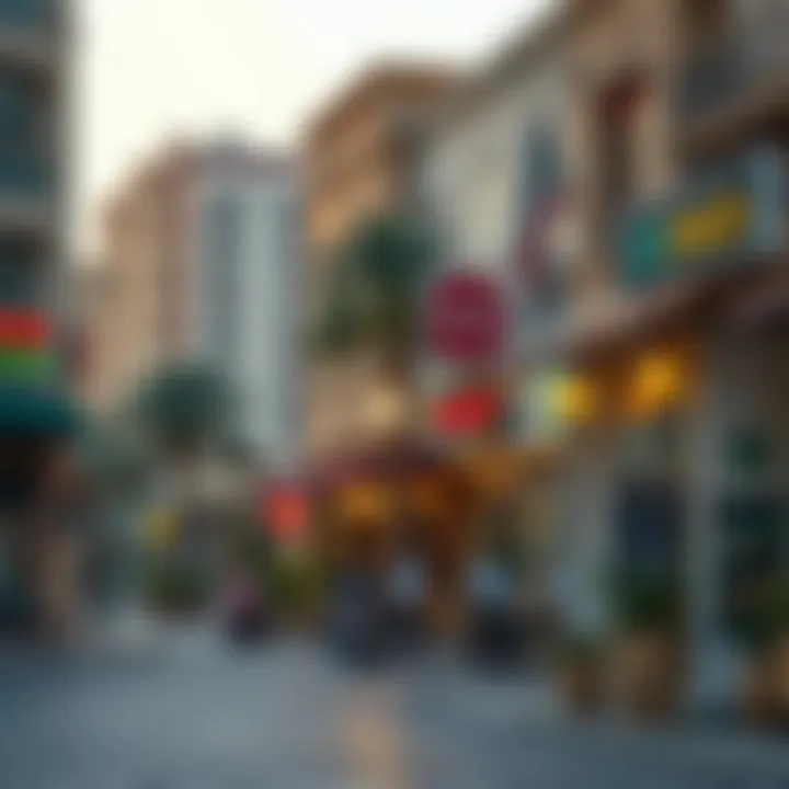 Vibrant street scene in Al Khalidiya with local shops and cafes