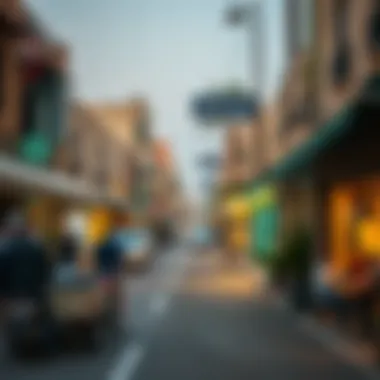 Cultural Vibe of Al Muwailih Vibrant street scene in Al Muwailih highlighting local shops and cafes