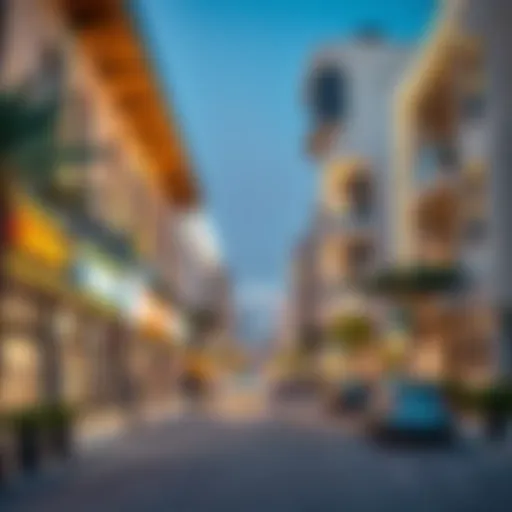 Vibrant Street View of Al Nahyan Street Vibrant street view of Al Nahyan Street showcasing modern architecture and cultural elements