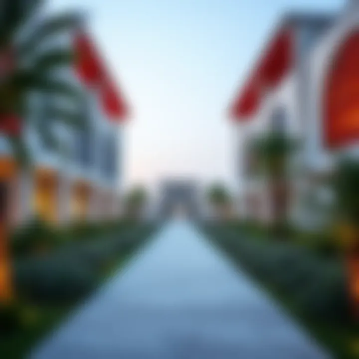 Architectural features and pathways in Al Reem Island Park