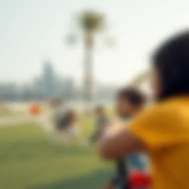 Families enjoying recreational activities in Al Reem Island Park
