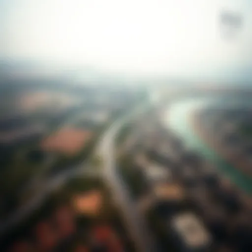 Aerial View of ممزر الشارقه Aerial view of ممزر الشارقه showcasing its natural beauty and urban development