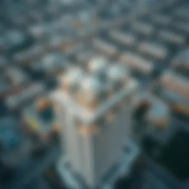 Aerial view of the Alamir Building showcasing its architectural marvel.