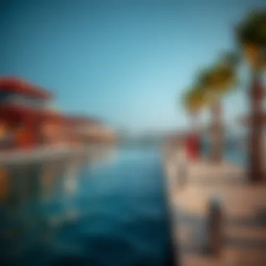 Stunning waterfront activity area on Bluewater Island featuring leisure and recreational facilities