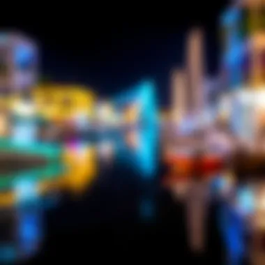 Vibrant night scene capturing the nightlife and ambiance of Bluewaters Island